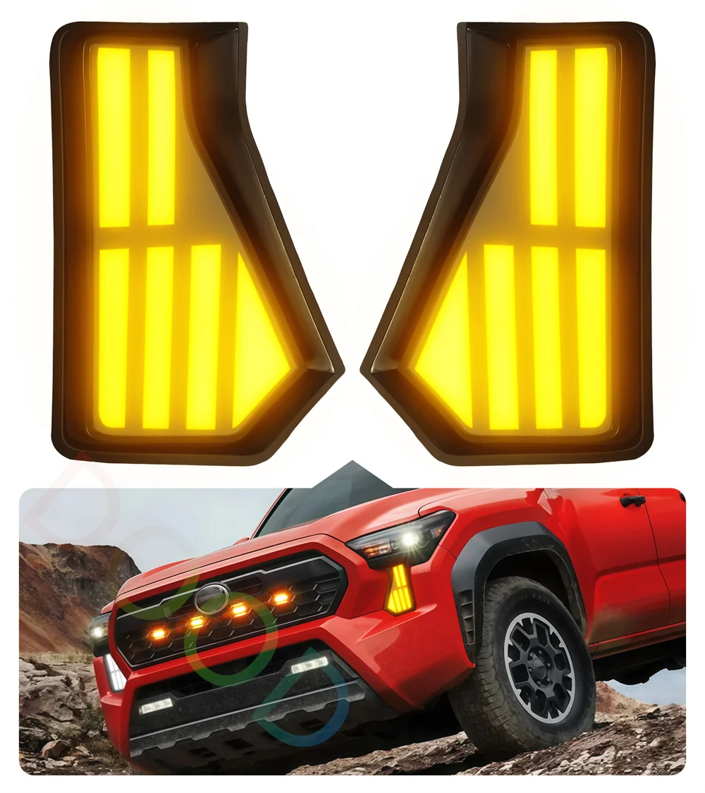 

Дневные ходовые огни Drl, подходящие для Toyota Tacoma 2024, 2025 2026, противотуманные указатели поворота, аксессуары