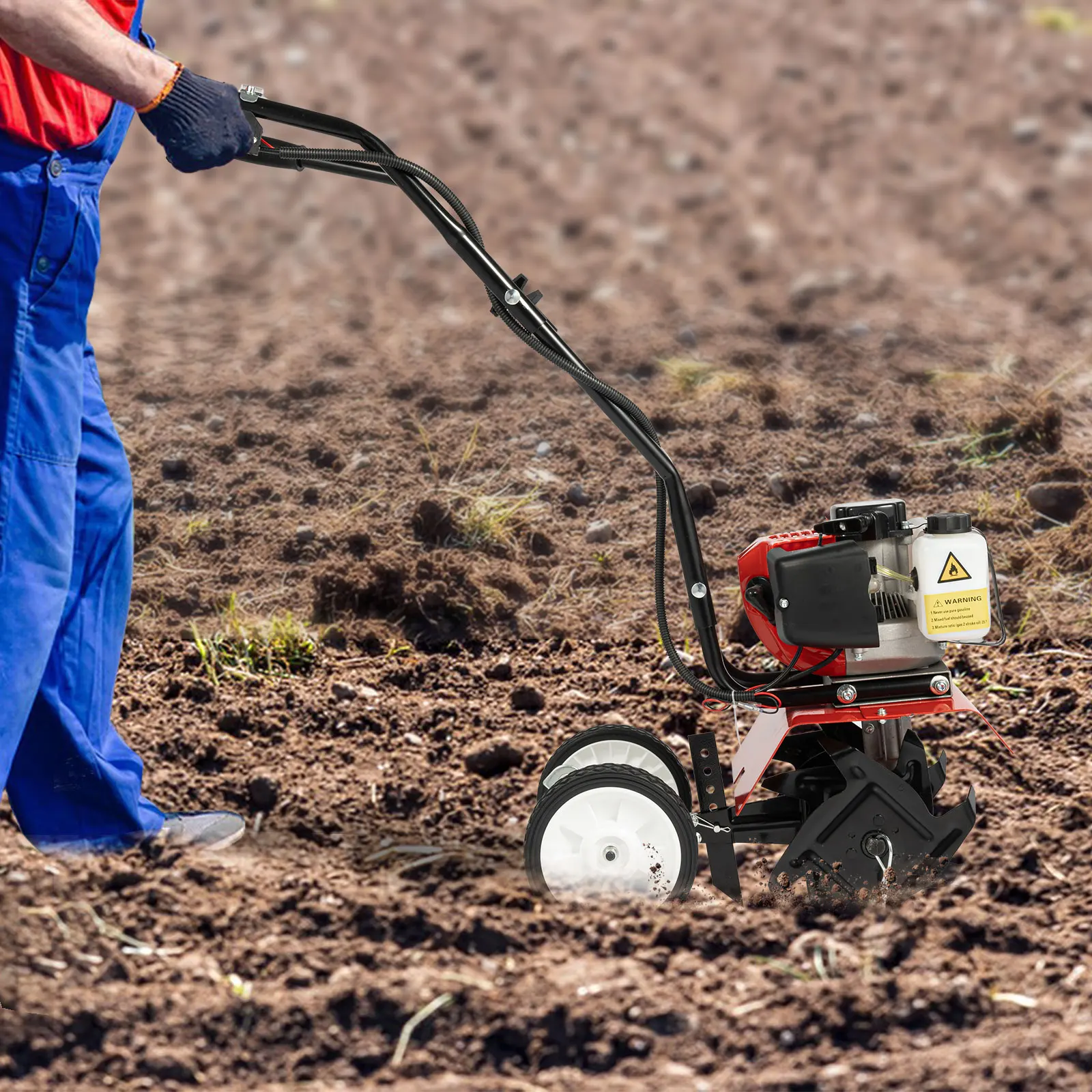 

Мотоблок 52CC, 1700 Вт, с лезвием 8,6 дюйма, глубина обработки 1,18-4,72 дюйма, бак 0,22 галлона, для рыхления почвы в теплицах, обработки сельскохозяйственных угодий и садов