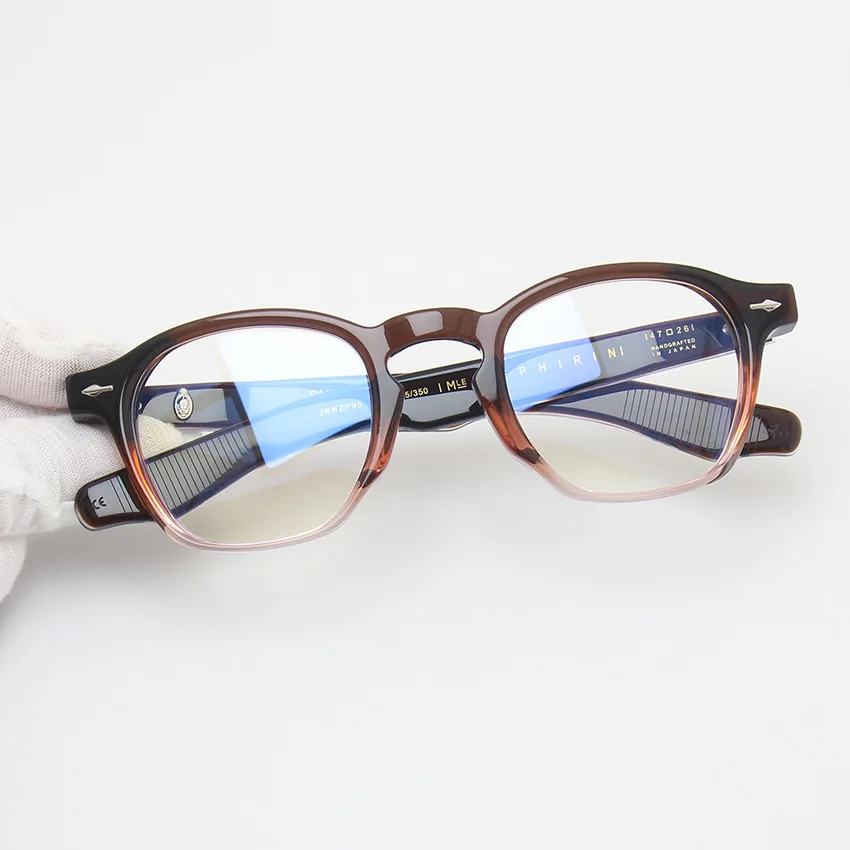 Belight 광학 빈티지 사각형 모양 수제 다채로운 결합 아세테이트 레트로 안경 프레임 처방 렌즈 ZEPHIRI