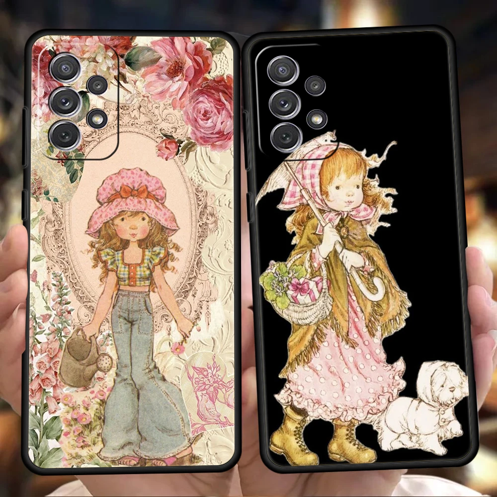 حافظة لهاتف سامسونج جالاكسي A55/A35/A15/A14/A13/A25/A71/A72/A73/A32/A33/A52/A52S/A41/5G غلاف ناعم من البولي يوريثان سارة كاي بنات لطيف #1