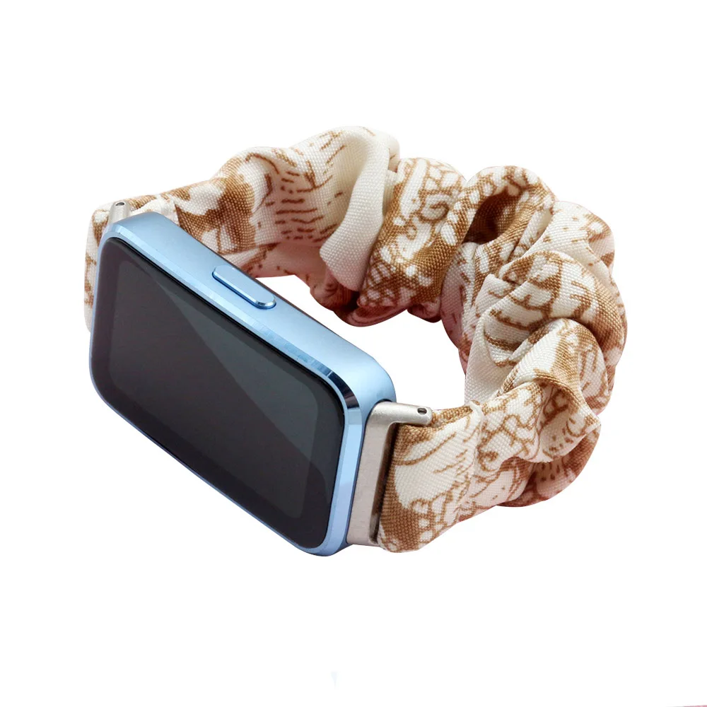 Uhrenarmband, Haargummis, Armband für Huawei Band 7, Nylontuch, weiches Muster, bedruckter Stoff, Armband für Damen, Smartwatch