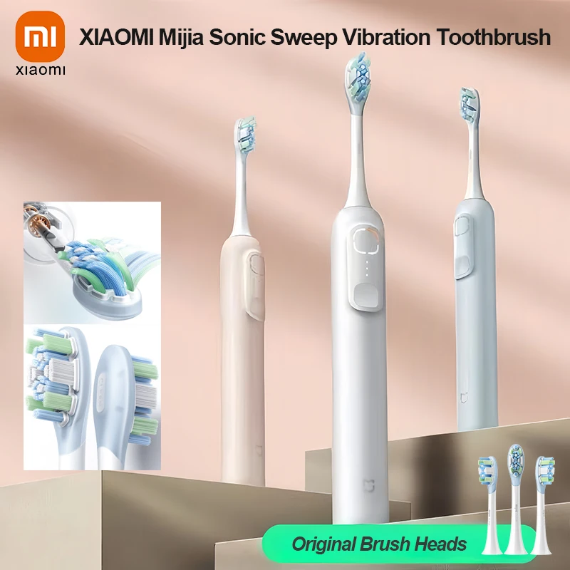 XIAOMI Mijia Sonic Toothbrush MES609, Shock-Absorbing Smart Sweep Vibration Teeth Deep Cleaning Electric Tooth Brush 3 Modes