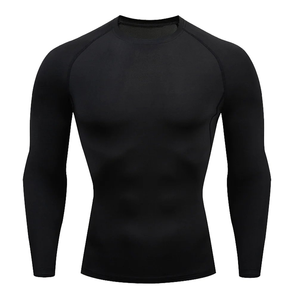 

Men's Compressed Solid Color T-shirt Long Sleeved Breathable Sweat Absorbing Training Clothes Jogging Top Fitness Gym Workout
