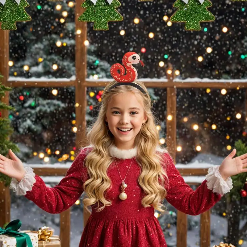 1 قطعة طوق الشعر سنة الثعبان 2025 سنة الأفعى عقال السنة الصينية الجديدة حفلة تأثيري حلي صور الدعائم رباط شعر للجنسين