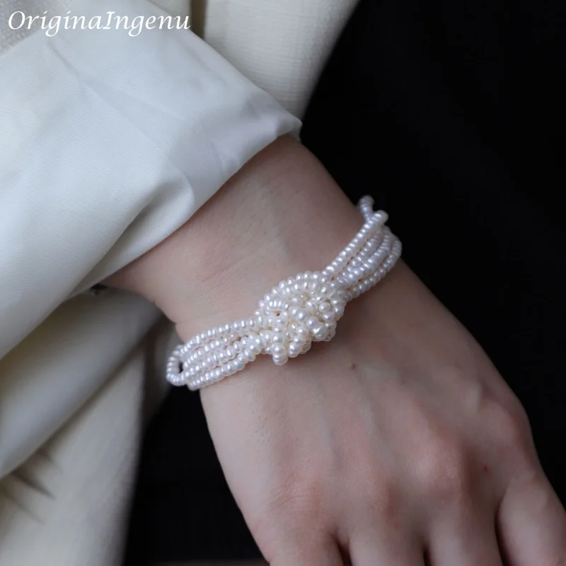 

Handmade 925 Sterling Silver Natural Pearls Bracelet Organic Pearls Bracelet Tarnish Resistant Jewelry Argent 925 Women Bracelet
