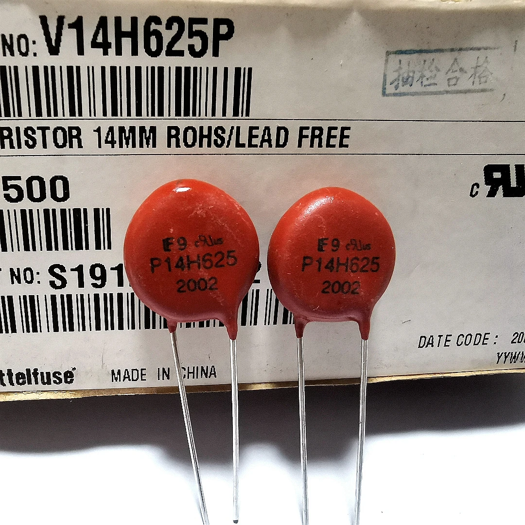 

1/10/20PCS Original Litteifuse For V14H625P P14H625 Red Varistor 1KV 6.5KA DISC 14MM Rheostat AC625 DC825 160pF MOV V14H625