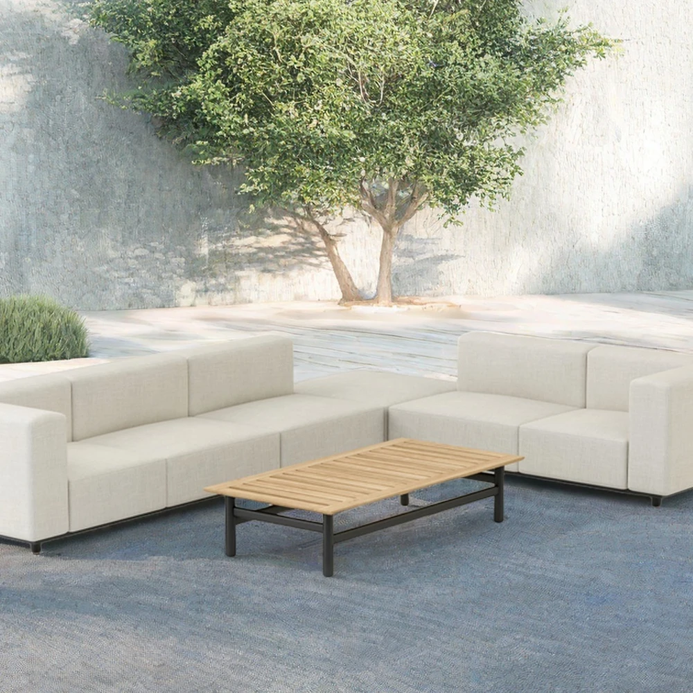 

Odern Sectional Waterproof Fabric Modular Aluminum Double Sofa Outdoor Luxury Sofa For Hotel Garden