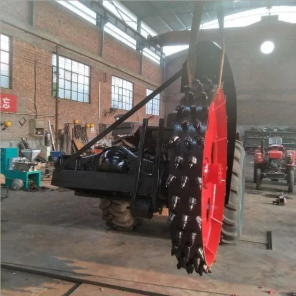 Compact Agricultural Tractor Use Ditch Machine/ Disk Trencher Machine for the Laying of Pipes and Cables.