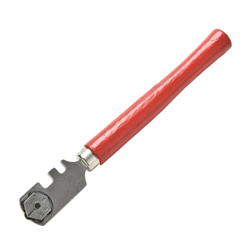 Glass Cutter High Quality Glass Cutter Tool with Wooden Handle Small and Efficient Cutting Tool with 6 Wheels Design