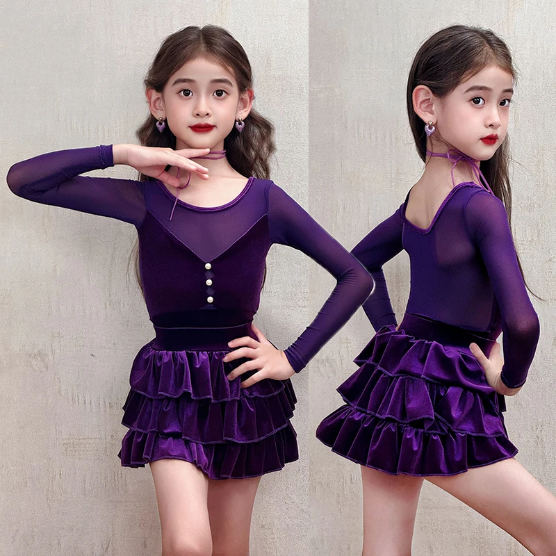 ルンバ タンゴ ラテンダンス衣装 女の子 サンバ サルサ ラテン練習ダンスドレス キッズダンス競技 ボールルームドレス スタンダード