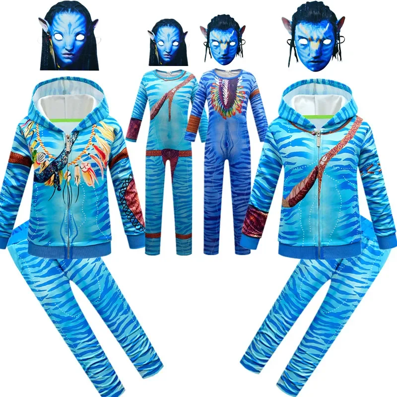 Avataring Costume for Kids Alien Cosplay Children Boy and Girl Avatar The Way of Water Christmas Halloween and Masquerade Party