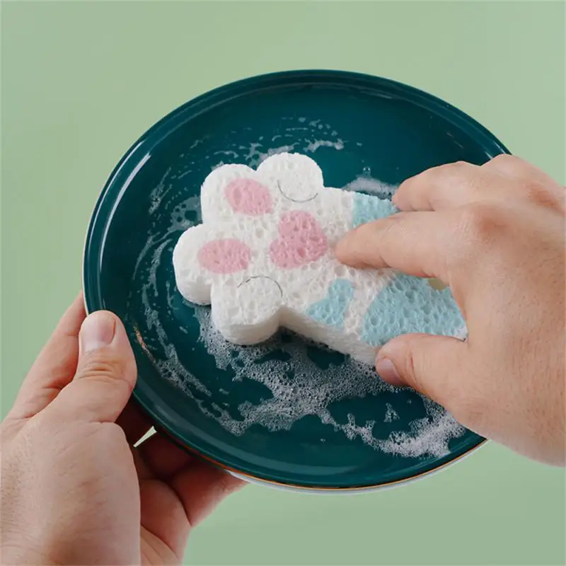 10~50PCS Dishwashing Sponge Strong Adsorption Force Absorbent Oil Wood Pulp Cellulose Sponge Household Merchandises Sponge Rub