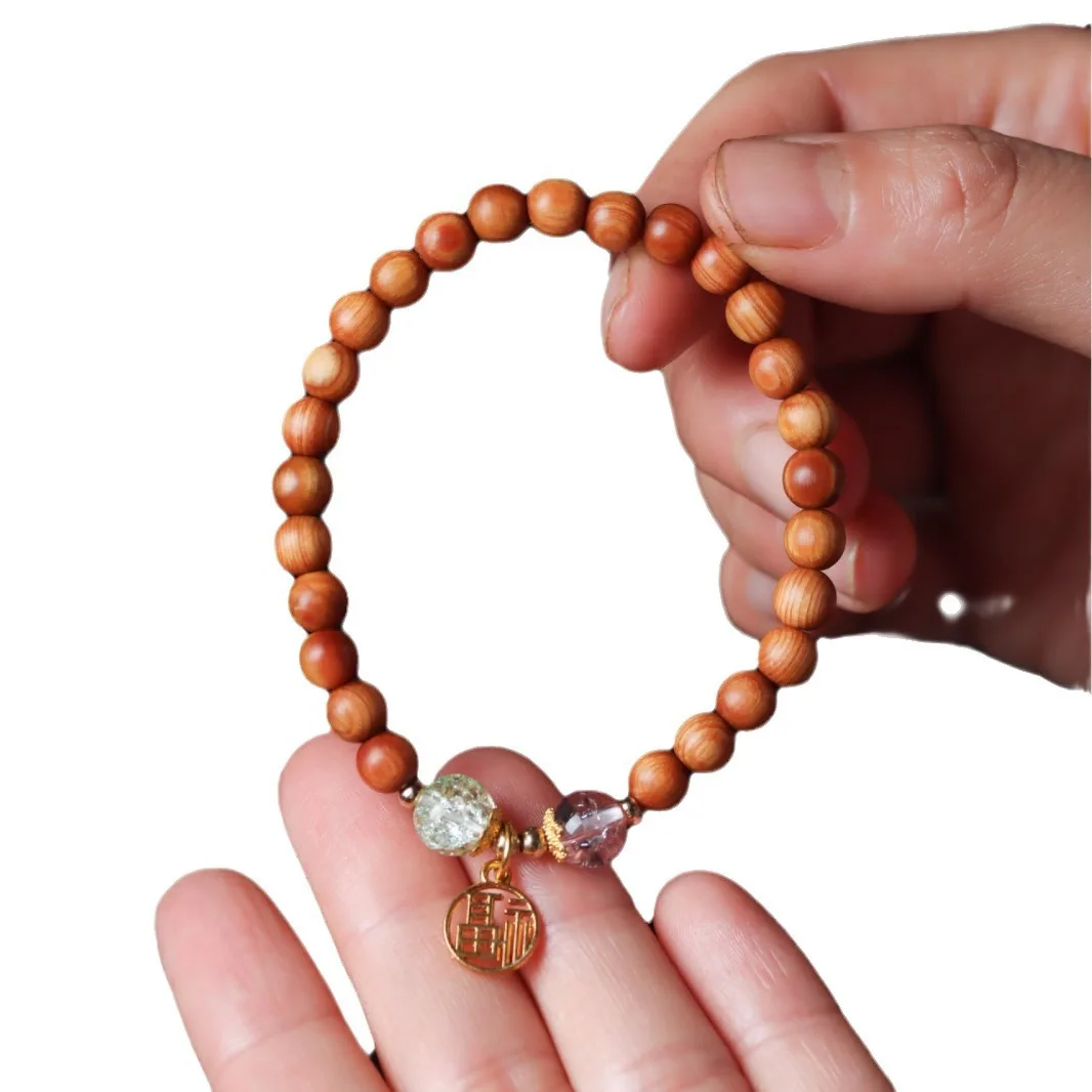 Original Taihang Arborvitae Aged High Oil Content DIY Accessory Unisex Buddhist Bead Wenwan Bracelet