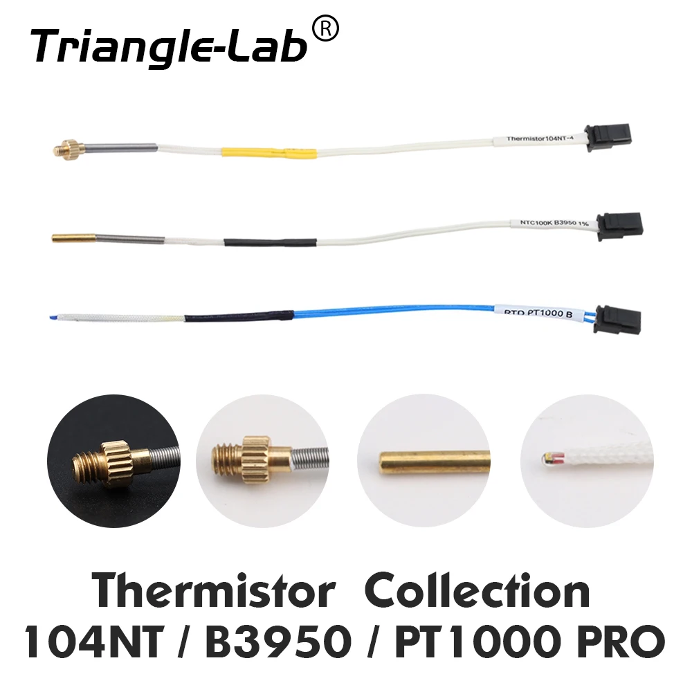 Стеклянная головка TriangleLab 100K 3950 1 м и 2 м 100k Ом B3950 термистор 280 ℃ для ender 3 CR10 ENDER 5 rapido hotend