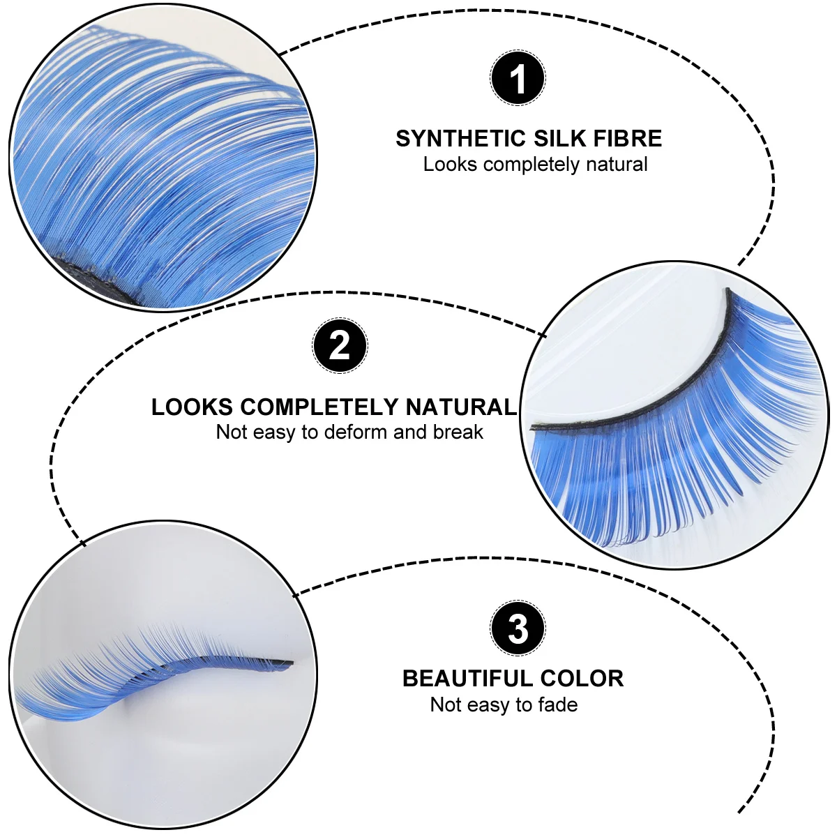 

2Pairs Blue False Eyelashes Dramatic Curved Reusable Eyelashes Halloween Cosplay Photoshoot Party Lashes Halloween Eyelash