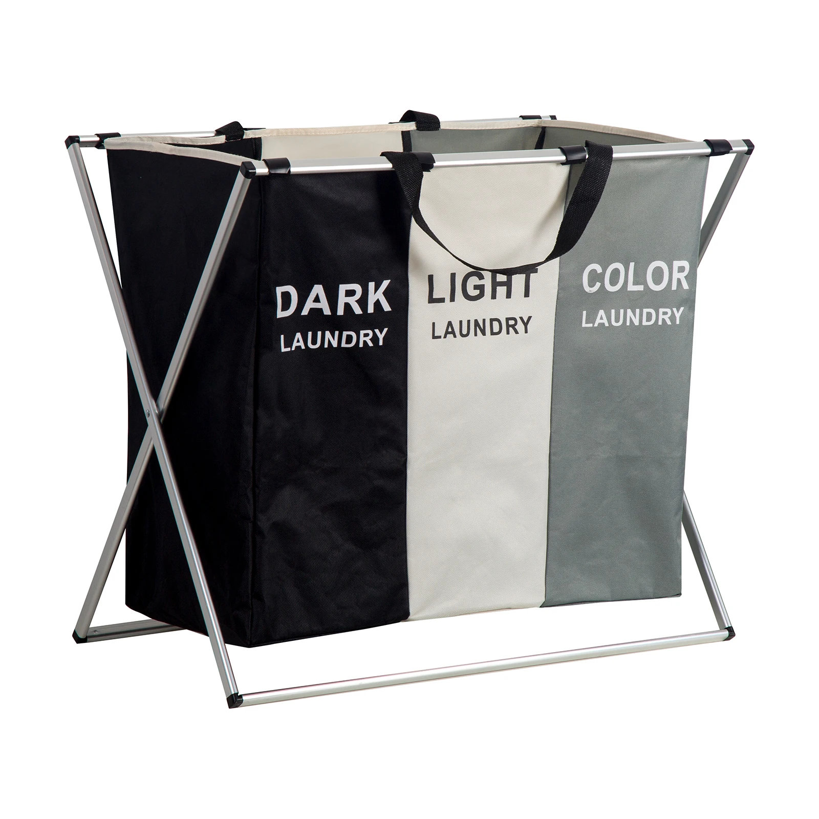 Large Laundry Basket (3 Sections), Separate Laundry Basket, Foldable Laundry Bucket, Dirt Storage Bag, 3 Sections Laundry Sorter image 6