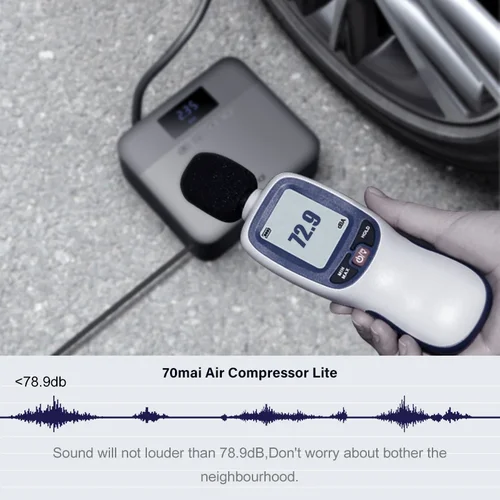 Imagen 2 del producto 70mai-compresor de aire portátil, inflador de neumáticos, bomba de aire para neumáticos de coche, CC de 12V, presión de neumáticos preestablecida para Bola de bicicleta
