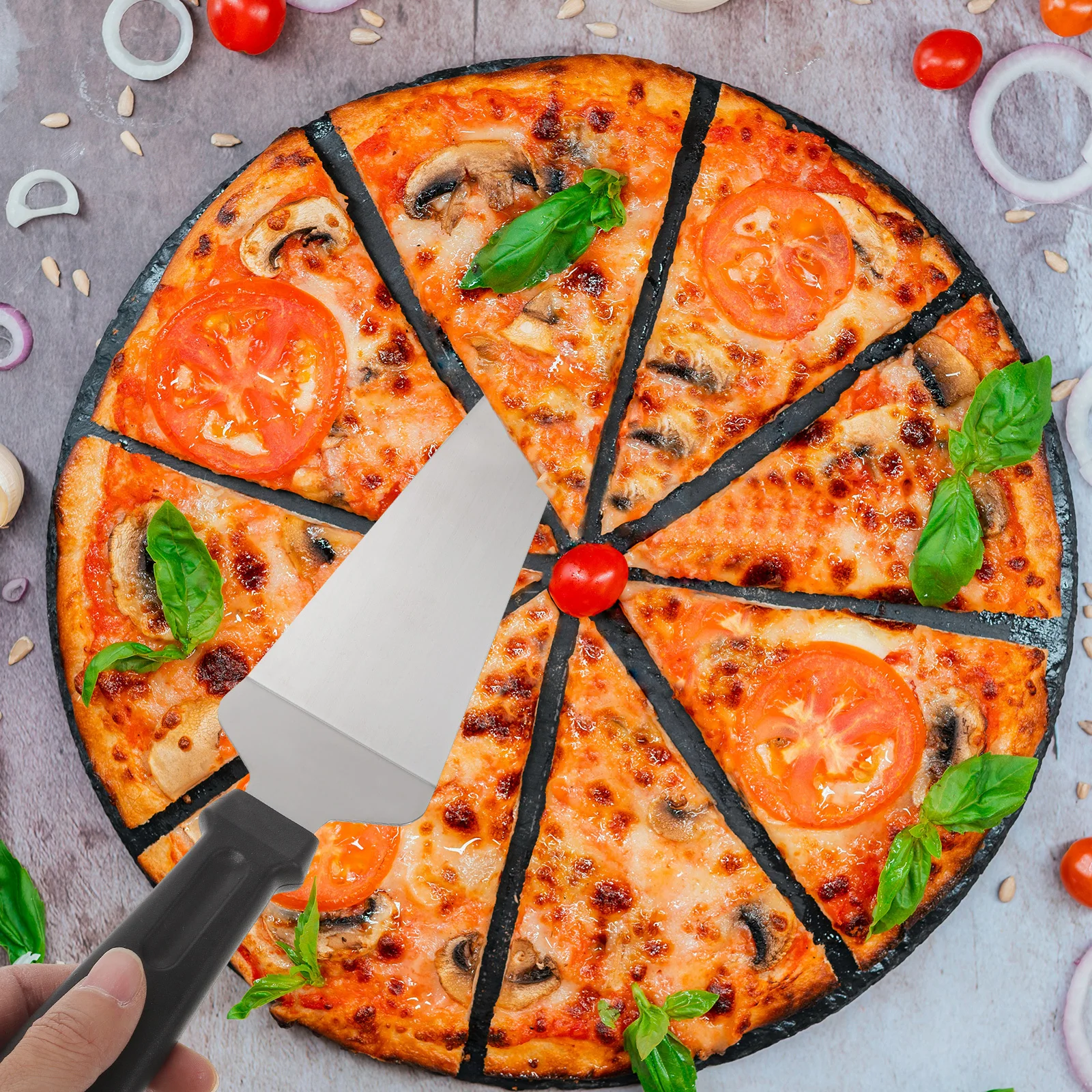 

Stainless Steel Pizza Spatula Cake Pie Shovel Kitchen Tool Plastic Handle Lightweight Anti-Rust Corrosion Resistant Smooth