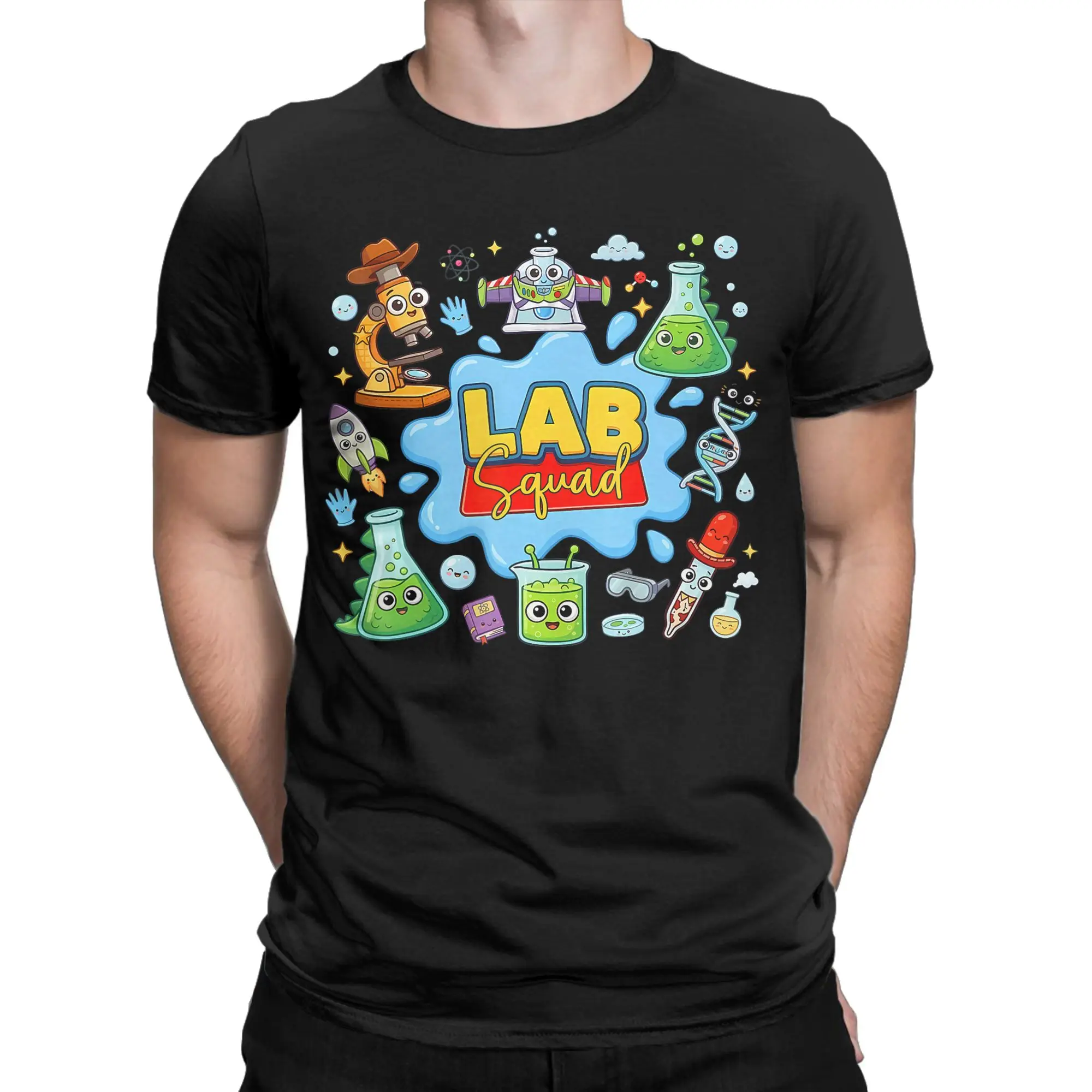 Men's Lab Squad Lab Week 2026 Medical Laboratory Technician Team T Shirts Top Tees Summer Short-Sleeved T Shirt Large Size