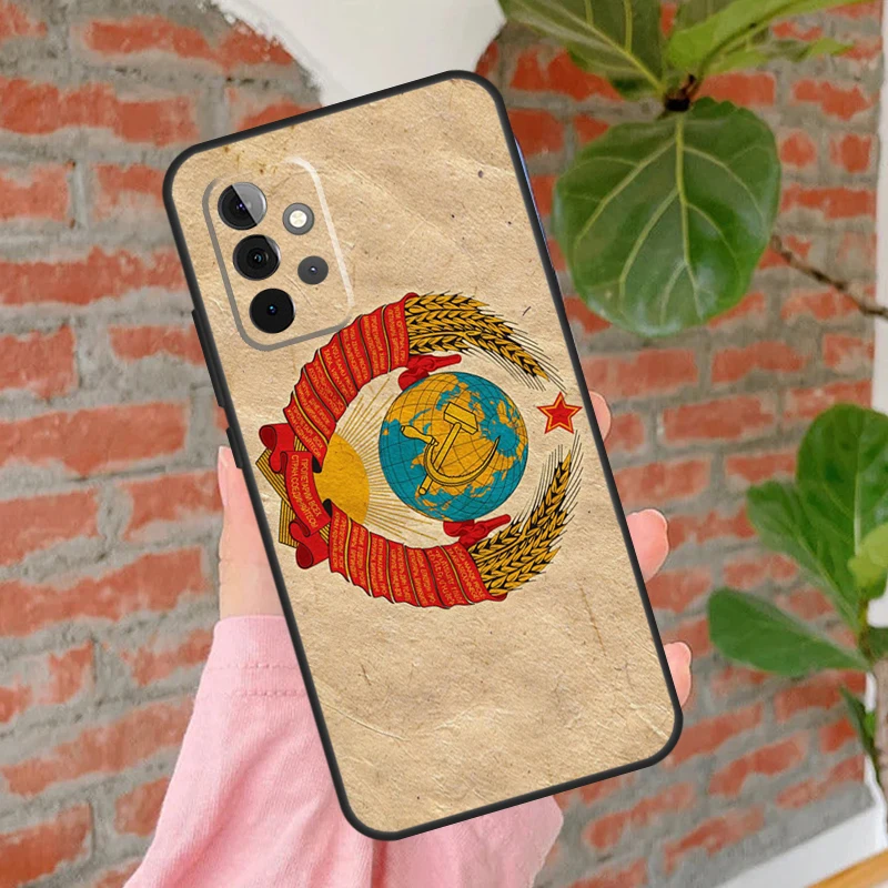 Russia Soviet Emblem Flag Case For Samsung Galaxy A55 A35 A25 A15 A53 A33 A13 A51 A71 A12 A32 A52 A14 A34 A54 Cover