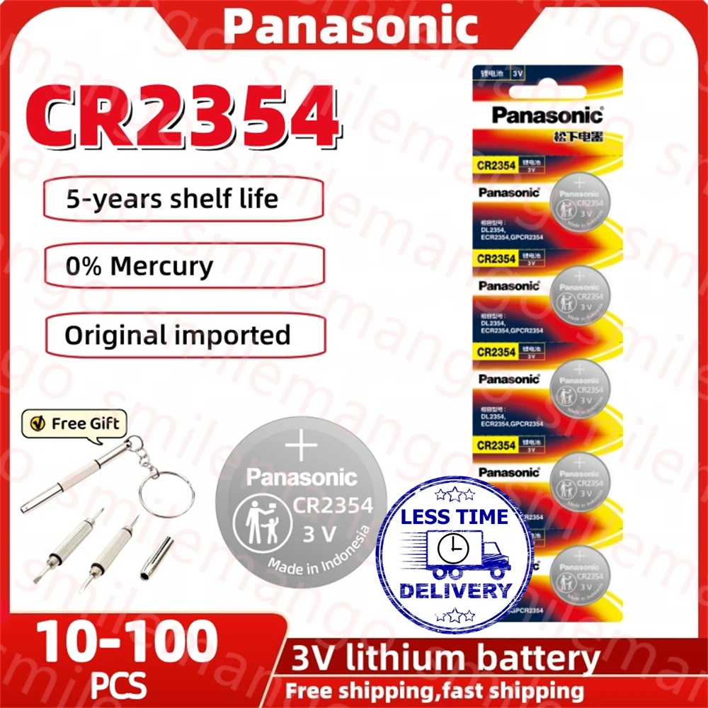 10-100pcs Panasonic CR2430 3v Lithium Battery 270mAh DL2430 BL2430 For Watch Toys Car Remote Control Scale Clock +screwdriver