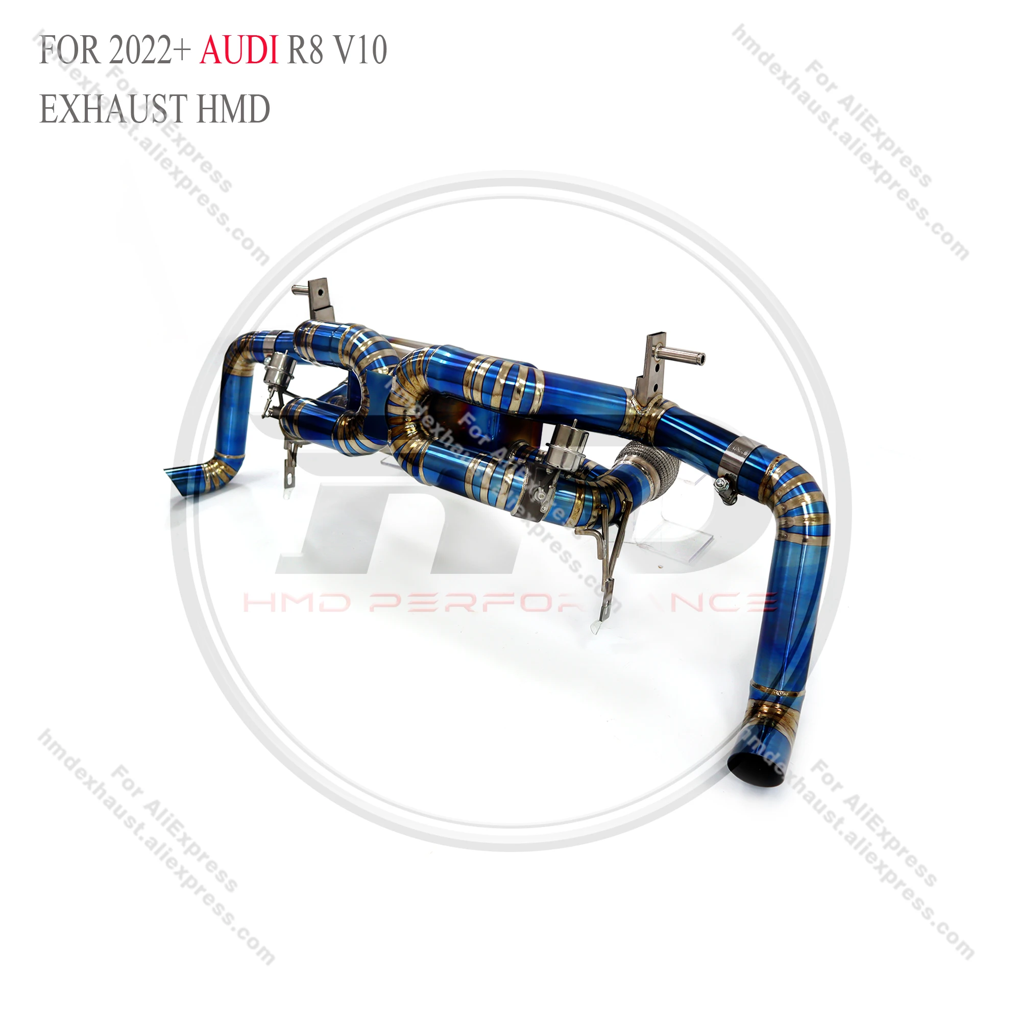 HMD Titanium Exhaust Catback System Sport  for  Audi R8 V10 2022+ Muffler With Valve WIthout OPF