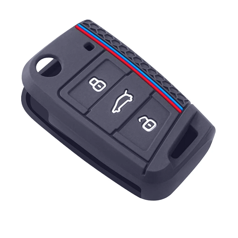 Silicone Car key cover For VW golf 7 GTI POLO T-Roc touran Tiguan Skoda Octavia Rapid kodiaq Fabia Seat Ibiza leon Ateca Arona