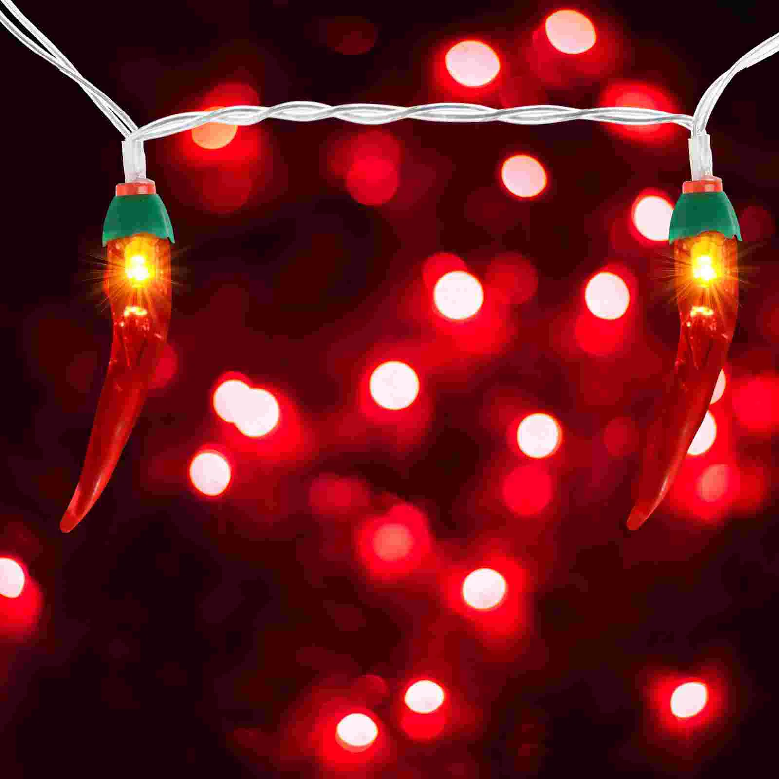 Imagem -03 - Luzes de Corda de Pimenta 20 Leds Alimentadas Luzes de Pimenta Decorações para Pátio Cerca Deck Varanda Acampamento Vermelho