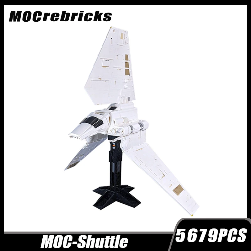 MOC Space Movie Series White Shuttle Ship Building Blocks DIY Model Assemble Bricks Toys Education Children Christmas For Gifts