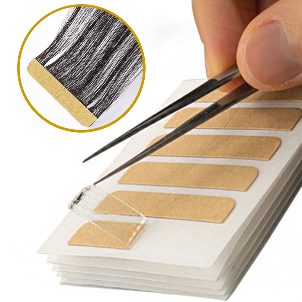 Single Sided Tape & Double Sided Adhesive Tape Precut 10/20/PCS for Tape in Hair Extension Replacement Waterproof Tape for Wigs