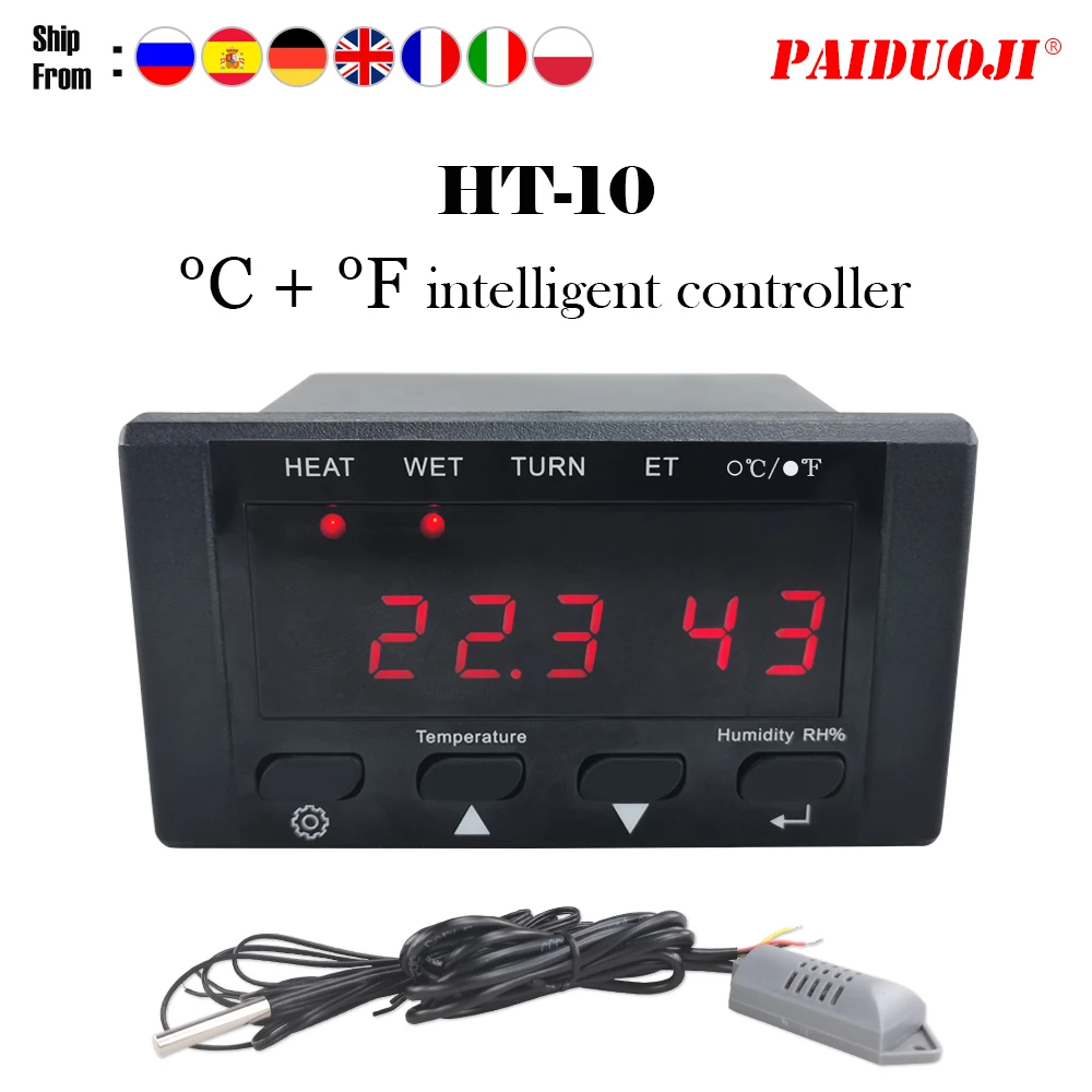 HT-10 Incubator Controller Temperature Controller Thermostat Egg Incubator Control System Digital Celsius and Fahrenheit Display