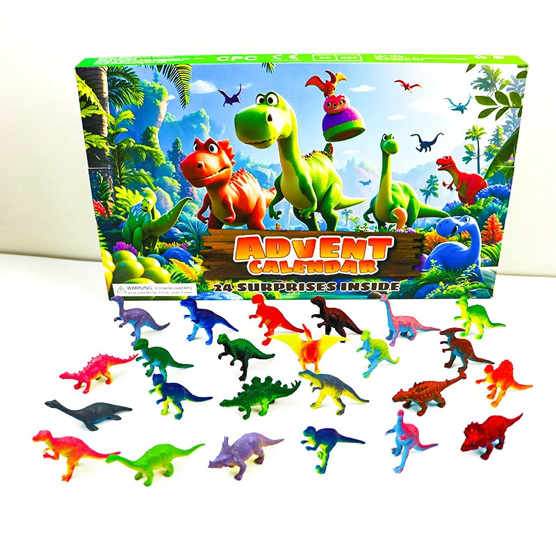 

Halloween Christmas Dinosaur Puzzle Box Fun Gift for Children 24-Day Digital Countdown Calendar Advent Calendar with Puzzle Box