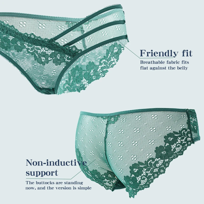 Women Lace Sexy Floral Panties Girls Low-Rise Underwear Ladies Comfortable Transparent Underpants Female Lingerie 2022