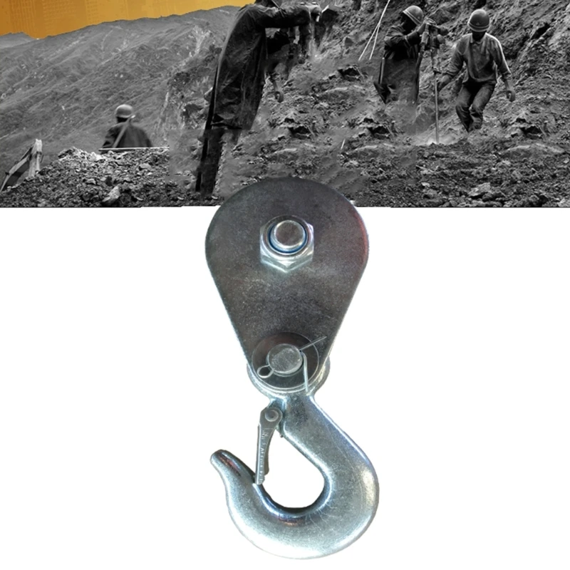 Hoist Block Wire Rope Lifting Pulley Block Towing Wheel with Hook for Winch