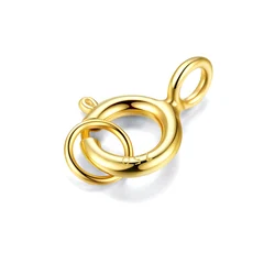 Sinya 18k Gold Spring Clasp Au750 Fine Jewelry DIY Accessories Findings Necklace Bracelets Chains Jump Ring Connector Lock