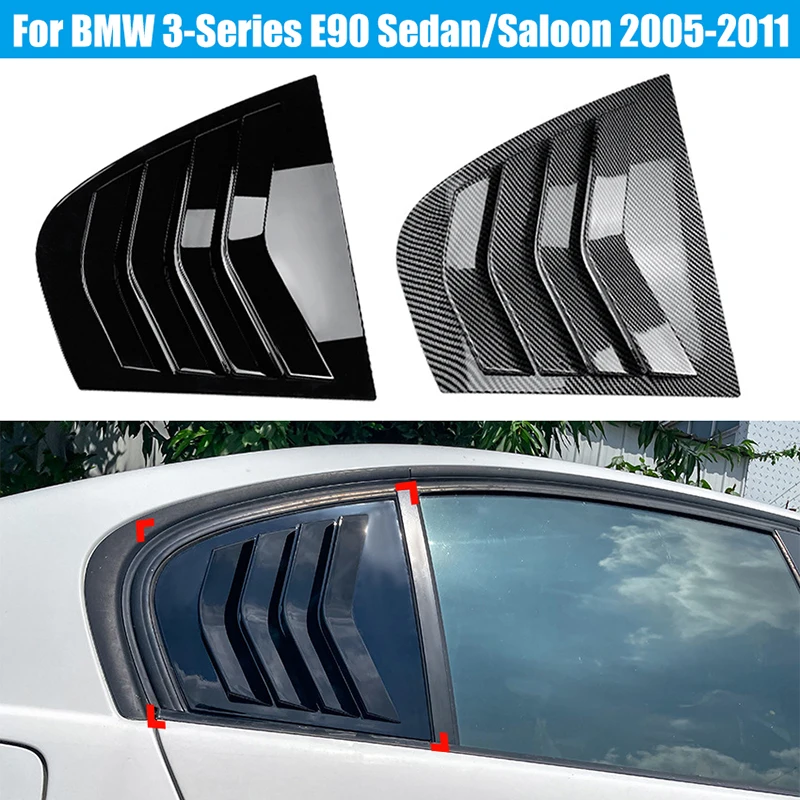 

1Pair Car Rear Side Window Scoop Louvers Cover Trim Blinds Auto Accessories For BMW 3-Series E90 M3 Sedan/Saloon 2005-2010 2011