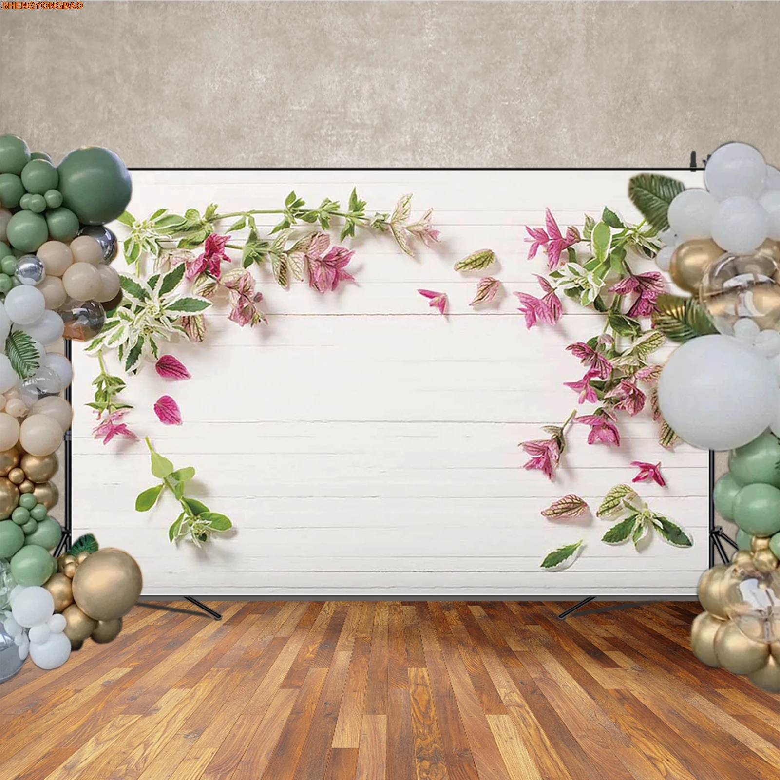 Primavera floral placa de madeira fundo fotografia parede primavera folhas photocall pano de fundo produto tiro photo studio