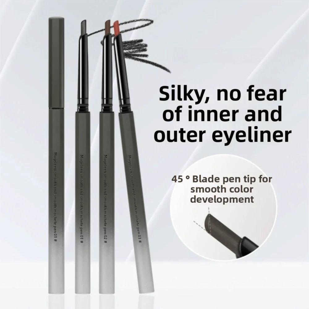 New Anti-Smudge Oblique Eyeliner Gel Pen Smooth Flat Head Waterproof Eyeliner Long-Lasting Eyeliner Eye Makeup