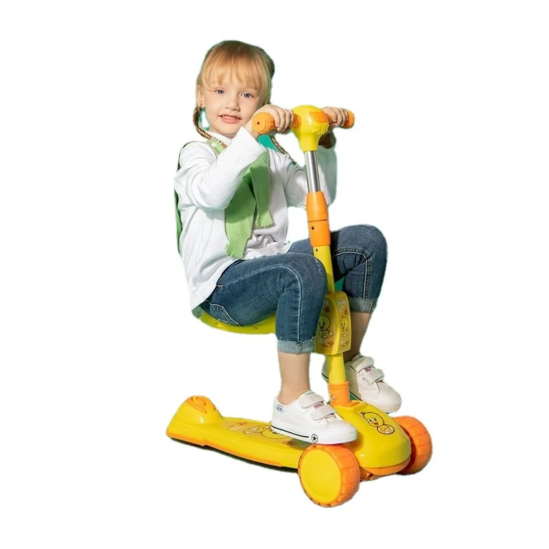 Neue kinder Reiten Roller Kinder 1-12 Jahre Alt Mädchen Prinzessin Junge Baby Sitzen und Fahrt Drei-in-eine Rutschig Roller