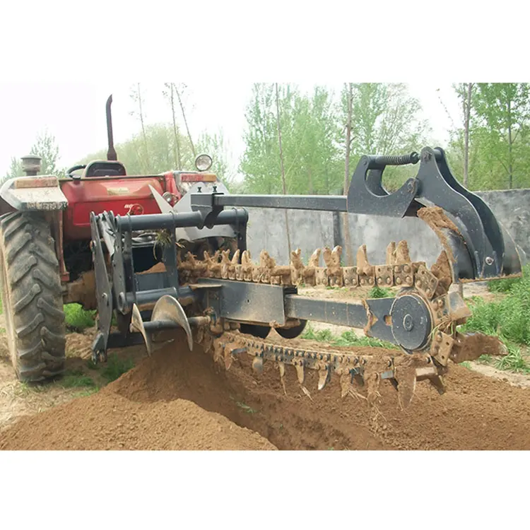 Pto Trencher Walk Behind Trencher Pipe Trenching Machine Chain Trencher