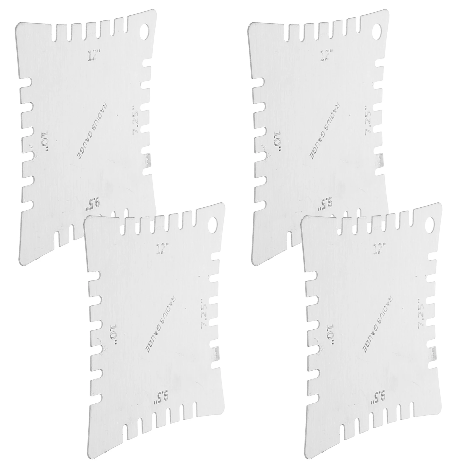 

4 pcs Guitar Measuring Ruler Stainless Steel Bass Notched Radius Gauges Fretboard String Action Gauge Repair Tools