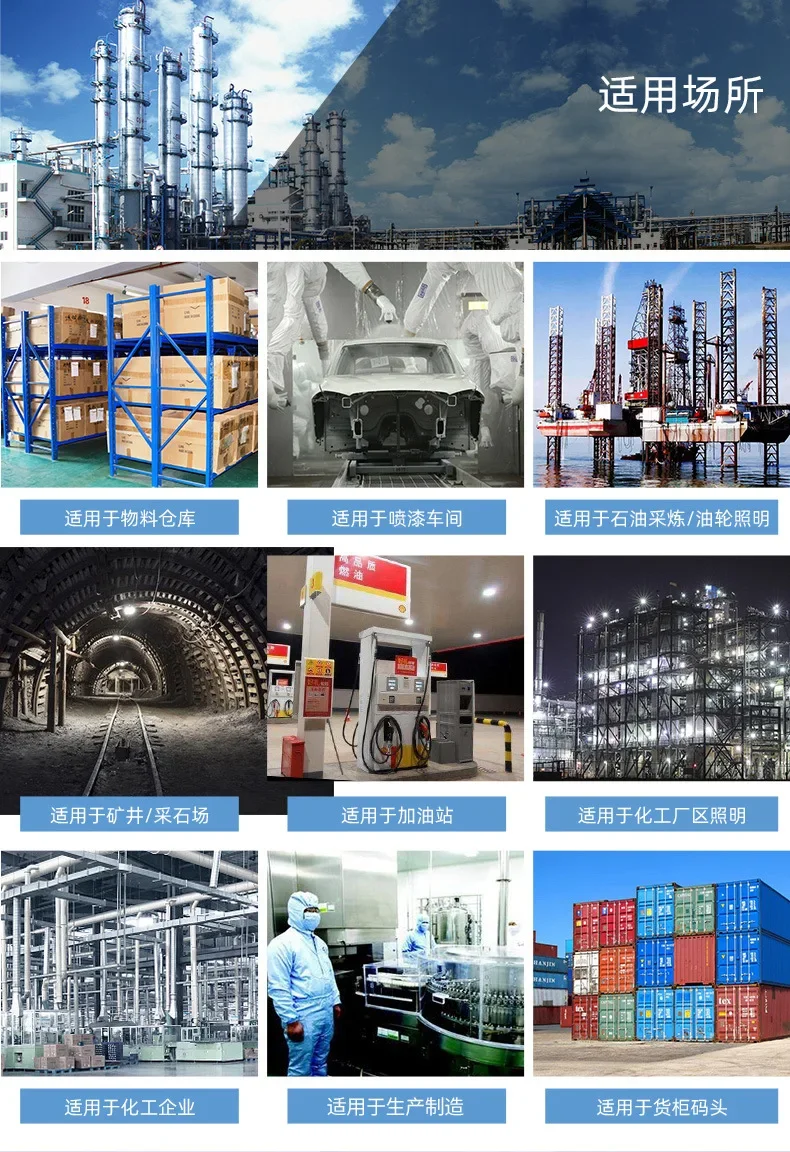 Explosion-proof light Chemical factory gas station warehouse factory dock square industrial light