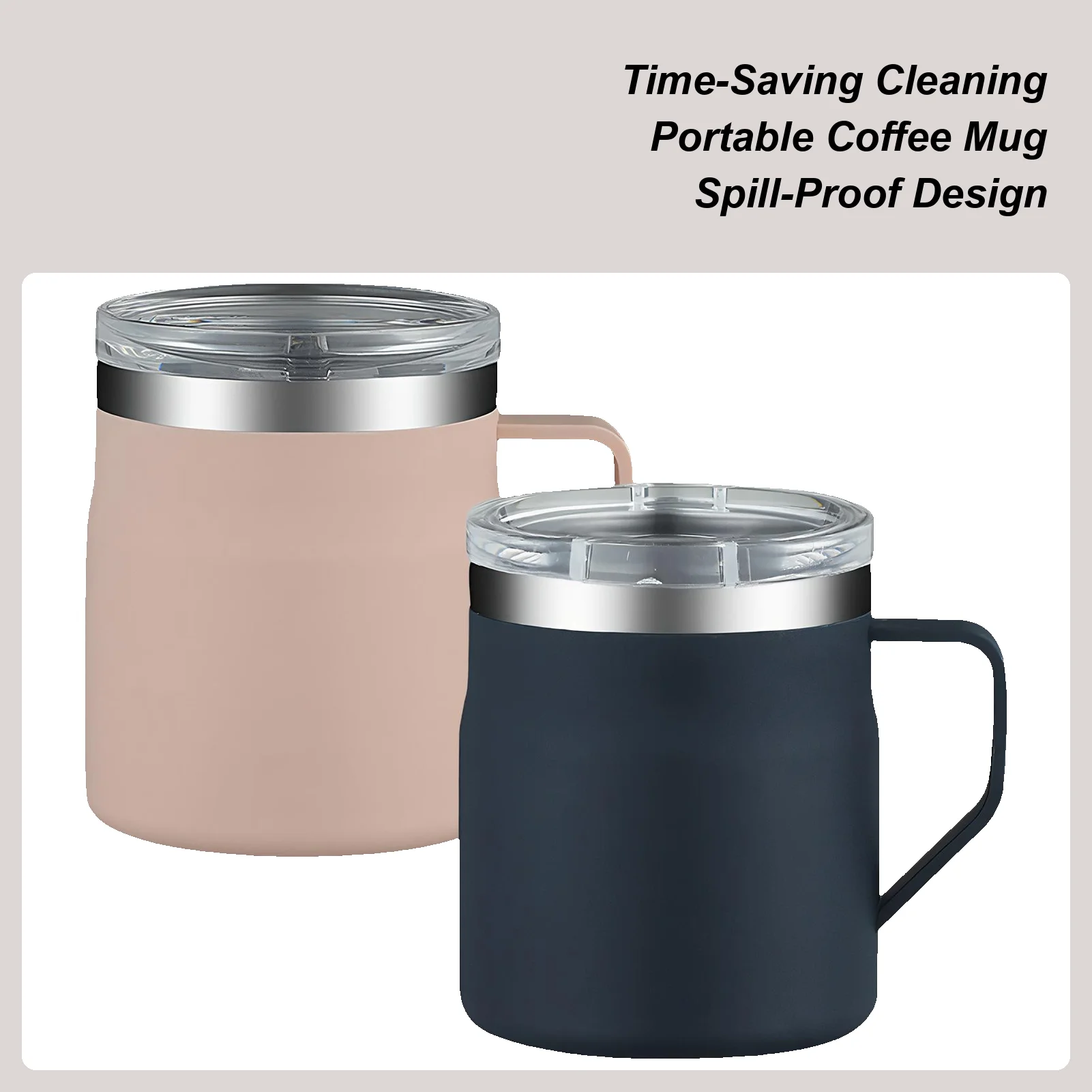 

Stainless Steel Mug 450ml Portable Drink Container Portable Water Mugs For Office Students Drivers Gym Daily Commute Camping