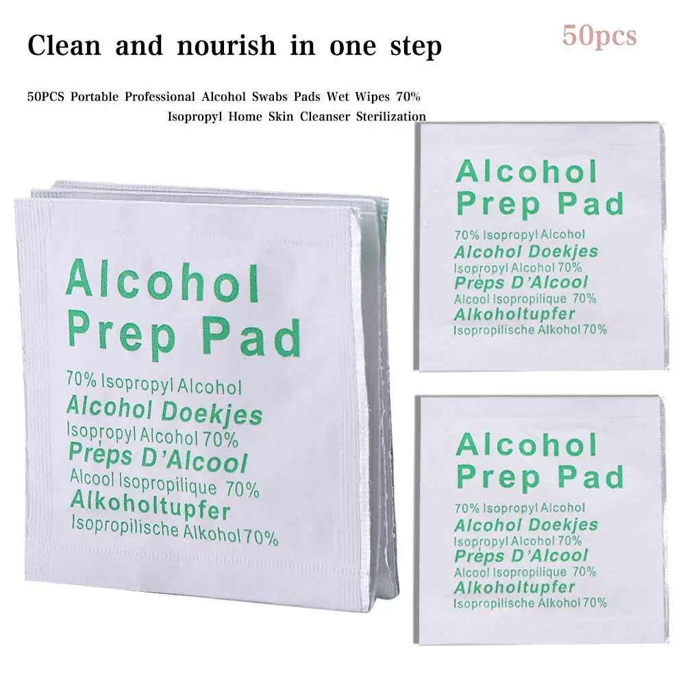 Travel Home Use Skin Cleaning Sterilization Disinfection Alcohol Swabs Pads Sanitary Paper Wet Wipes 70% Alcohol