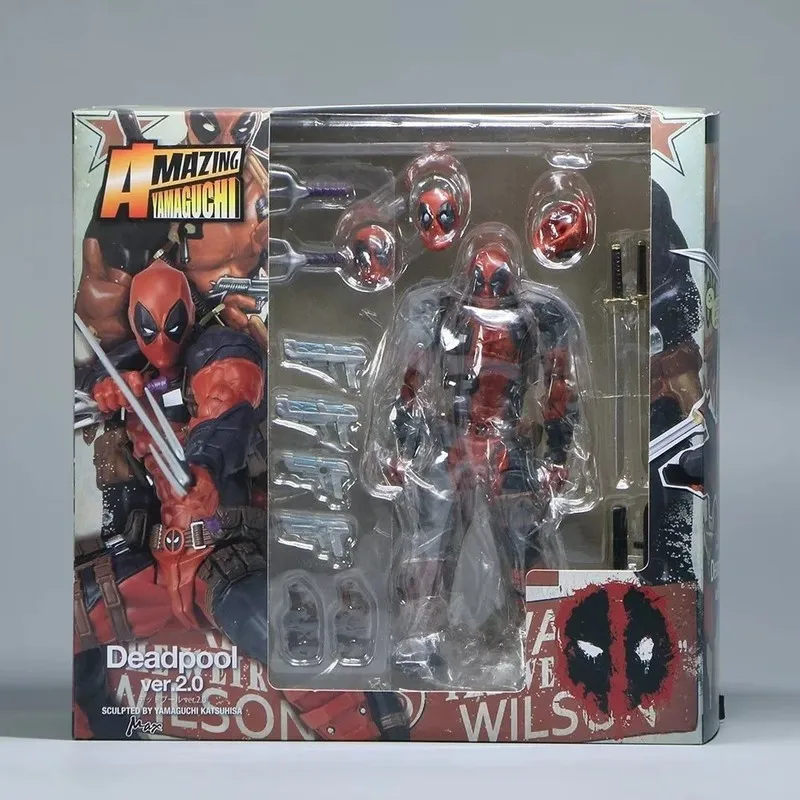 Marvel Yamaguchi Style Ver.2.0 Series Deadpool Premium Edition Movable Joint Model Box Figurine Desktop Collection Ornament Gift