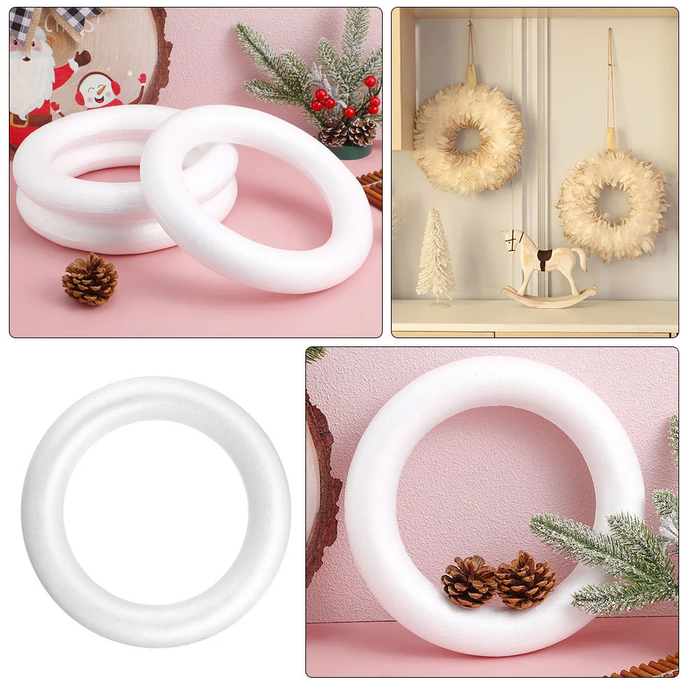 6 uds anillo de espuma espumas círculos decoraciones artesanía para fiesta manualidades DIY novedad sin terminar arcilla seca al aire