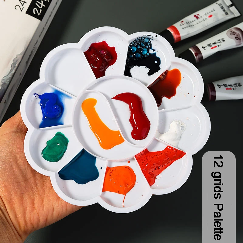 

Paint Tray Palettes Paint Holder Painting Palette For Acrylic Oil Watercolor Craft DIY Kids Students Art Painting Palettes White