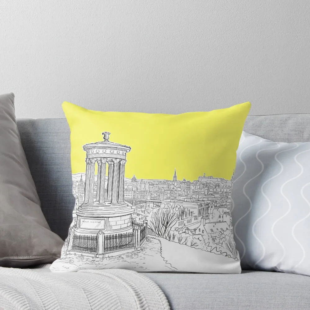 

Overlooking Edinburgh (Illuminating Yellow Version) Throw Pillow pillow cover luxury Couch Cushions pillow
