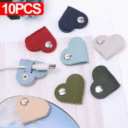 1-10Pcs Mini Heart Shape Cable Winder Portable Cable Organizer for Headphone Wire Charger Data Cord Protector Wire Holder Clip