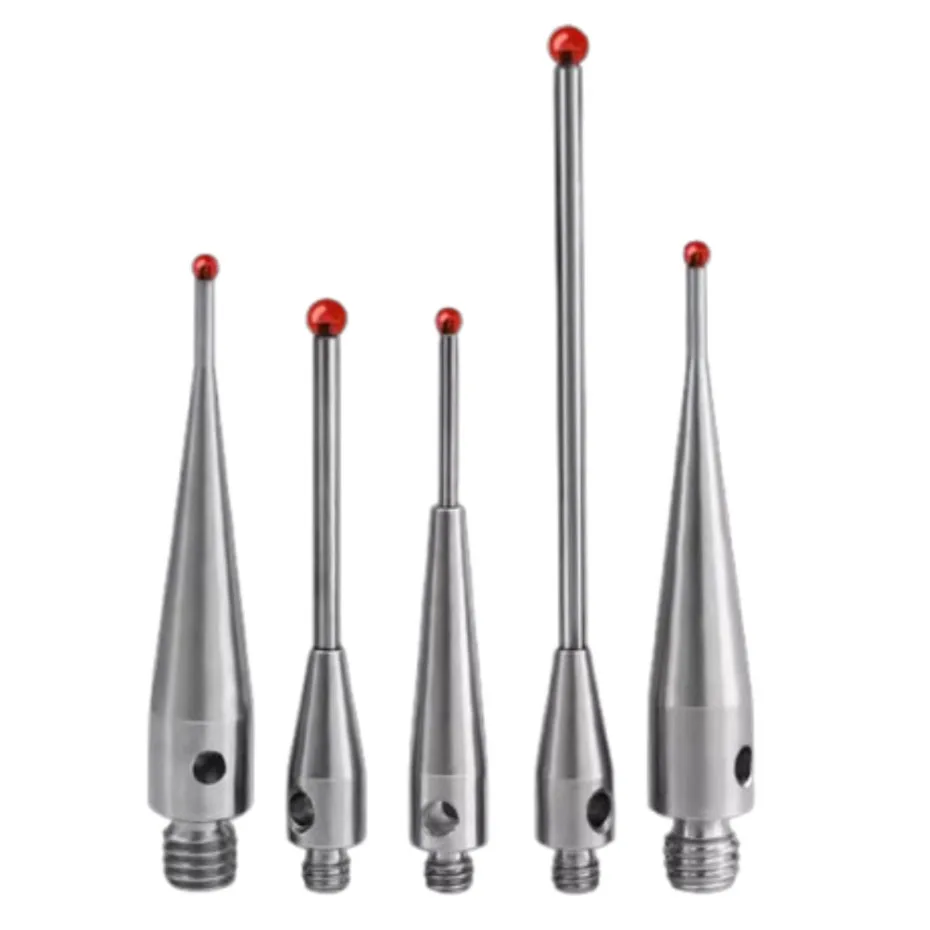 Three dimensional probe, three coordinate measuring needle, ruby 0.5/1 gauge probe, stainless steel measuring rod thread M2